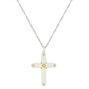 Montana Silversmiths Two Tone Roped Cross Necklace (NC3506YG)